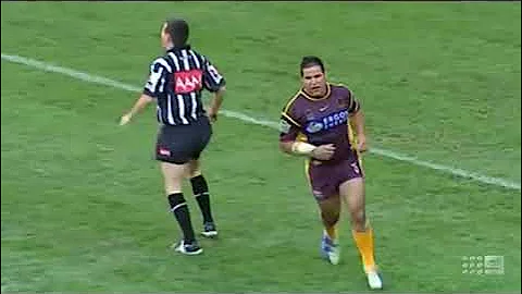 Carl Webb Bulldozes Referee to Score Under the Posts