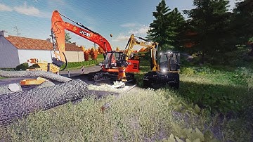 Cutting down trees with JCB/moving logs with Liebherr Loader |Garden Service/Lawn Care |Fs22|Ps5