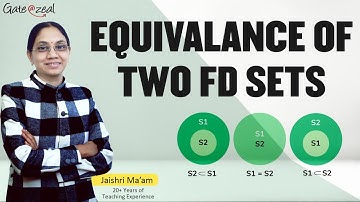 Equivalance of two FD sets | Functional Dependencies | Gate at Zeal