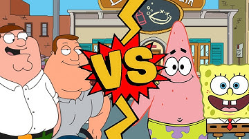 M.U.G.E.N Battles | Peter Griffin/Joe Swanson vs SpongeBob/Patrick | Family Guy vs SpongeBob
