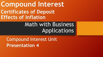 Interest-bearing Bank Accounts & Inflation Part II-Math w/Business Apps, Compound Interest Chapter