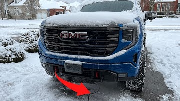 How To Plug in Your Engine Block Heater on a 3.0L Duramax Diesel | 2022 Refreshed GMC Sierra AT4