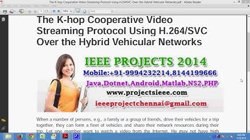 The K hop Cooperative Video Streaming Protocol Using H 264SVC Over the Hybrid Vehicular Networks