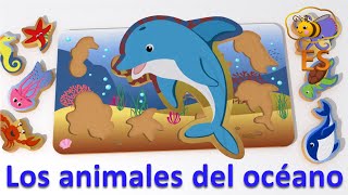 Los animales del océano para niños. Rompecabezas para bebés. Dibujos animados infantiles en español