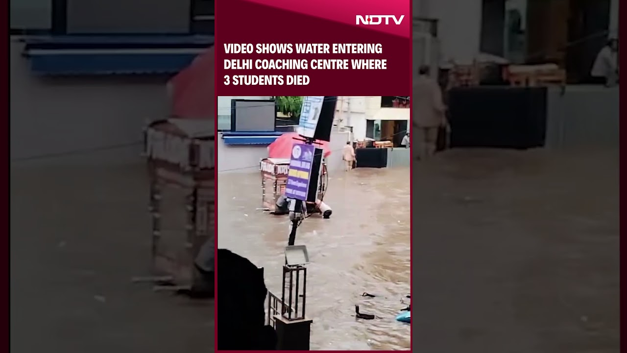 Delhi Coaching Centre News | Video Shows Water Entering Delhi Coaching Centre Where 3 Students Died