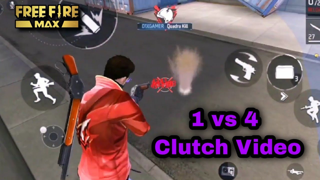 Free Fire Max 1 vs 4 Clutch Video - 1997D Gaming - YouTube