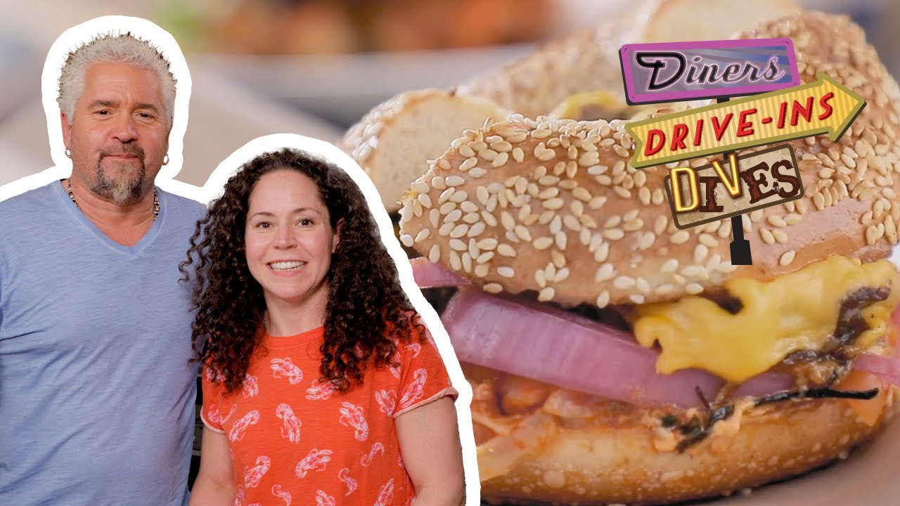 Guy Fieri & Stephanie Izard Eat the Korean Mama Bagel Diners, Drive