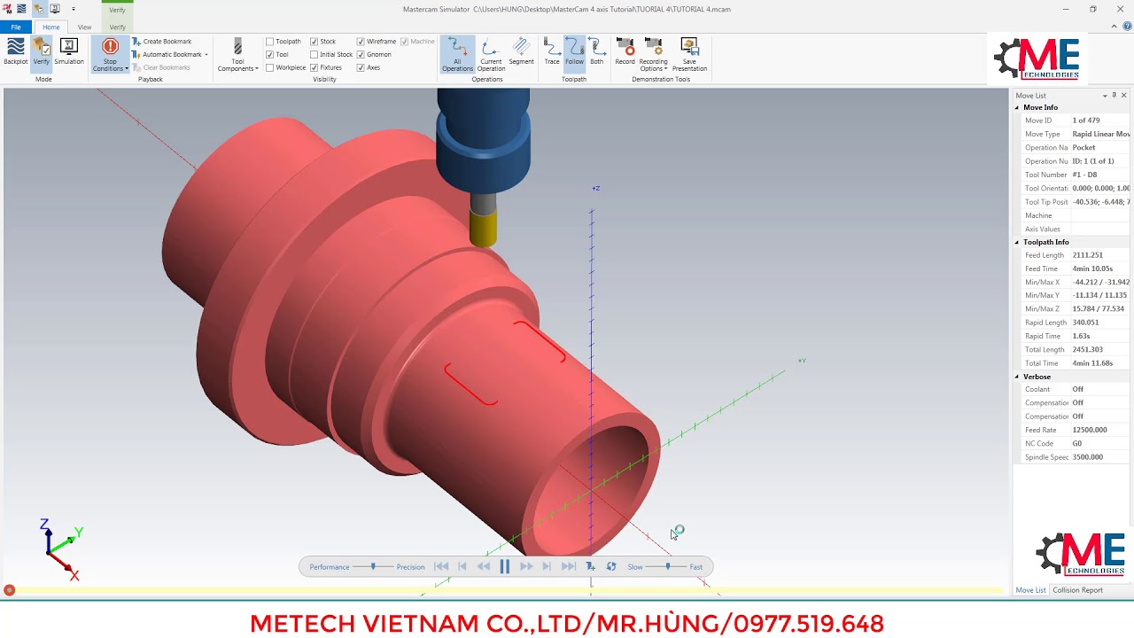 TUTORIAL 4- Hướng dẫn lập trình gia công 4 trục sử dụng dụng MasterCam