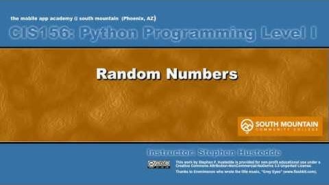 Python 05A   Random Numbers
