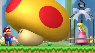 New Super Mario Bros. Wii - Mega Mushroom Fight in the first Level