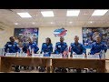 Предстартовая пресс-конференция экипажей МКС-61/62/ЭП-19 на Байконуре