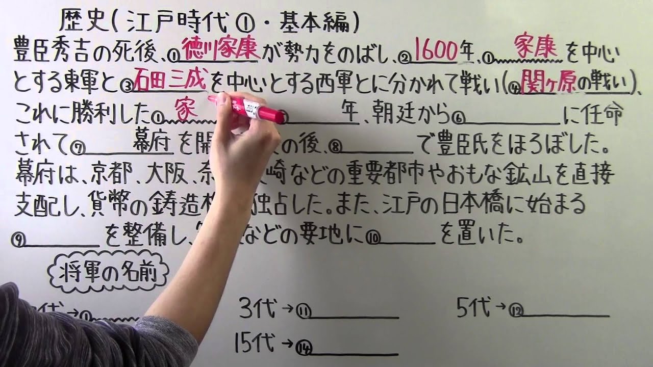 社会 歴史 ３９ 江戸時代 基本編 Youtube