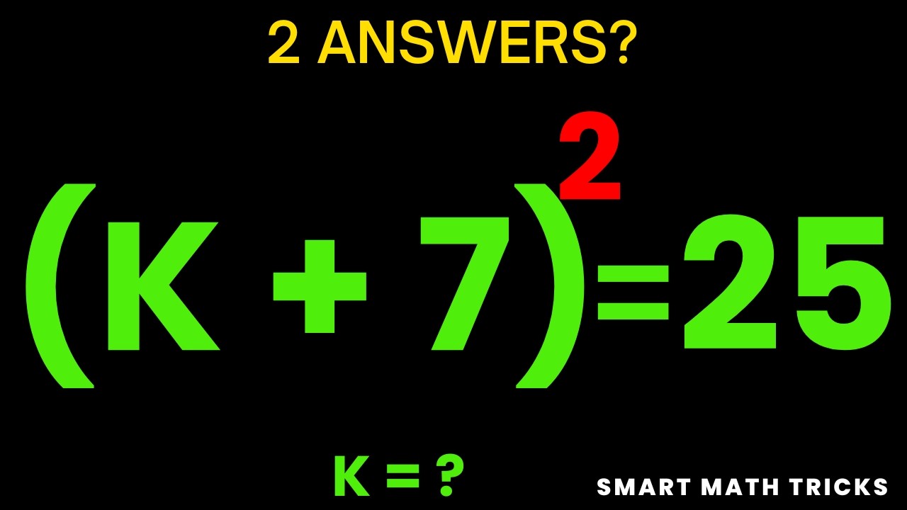This Looks Easy… But There Are TWO Answers 😱 | Find K - YouTube