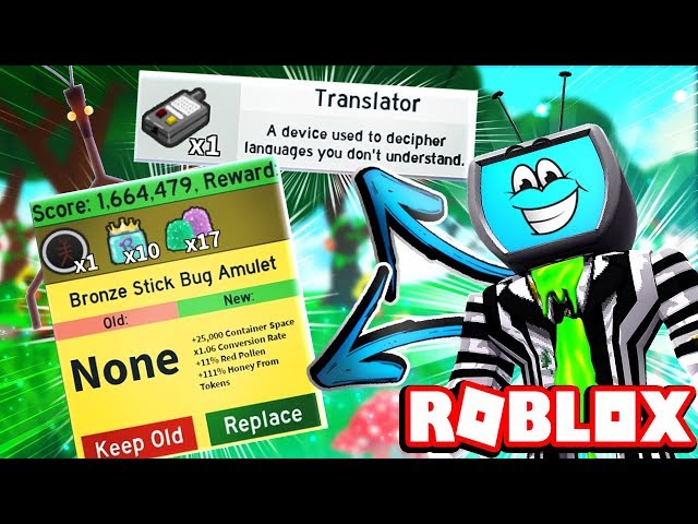 How To Get Translator Gifted Stick Bug Talks Bronze Amulet Roblox Bee Swarm Simulator Youtube - how to defeat stick bug challenge stick bug amulet roblox bee
