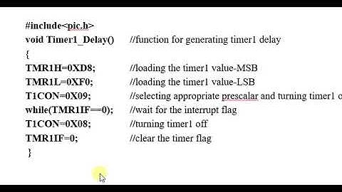 PIC Microcontroller - Timer1 program