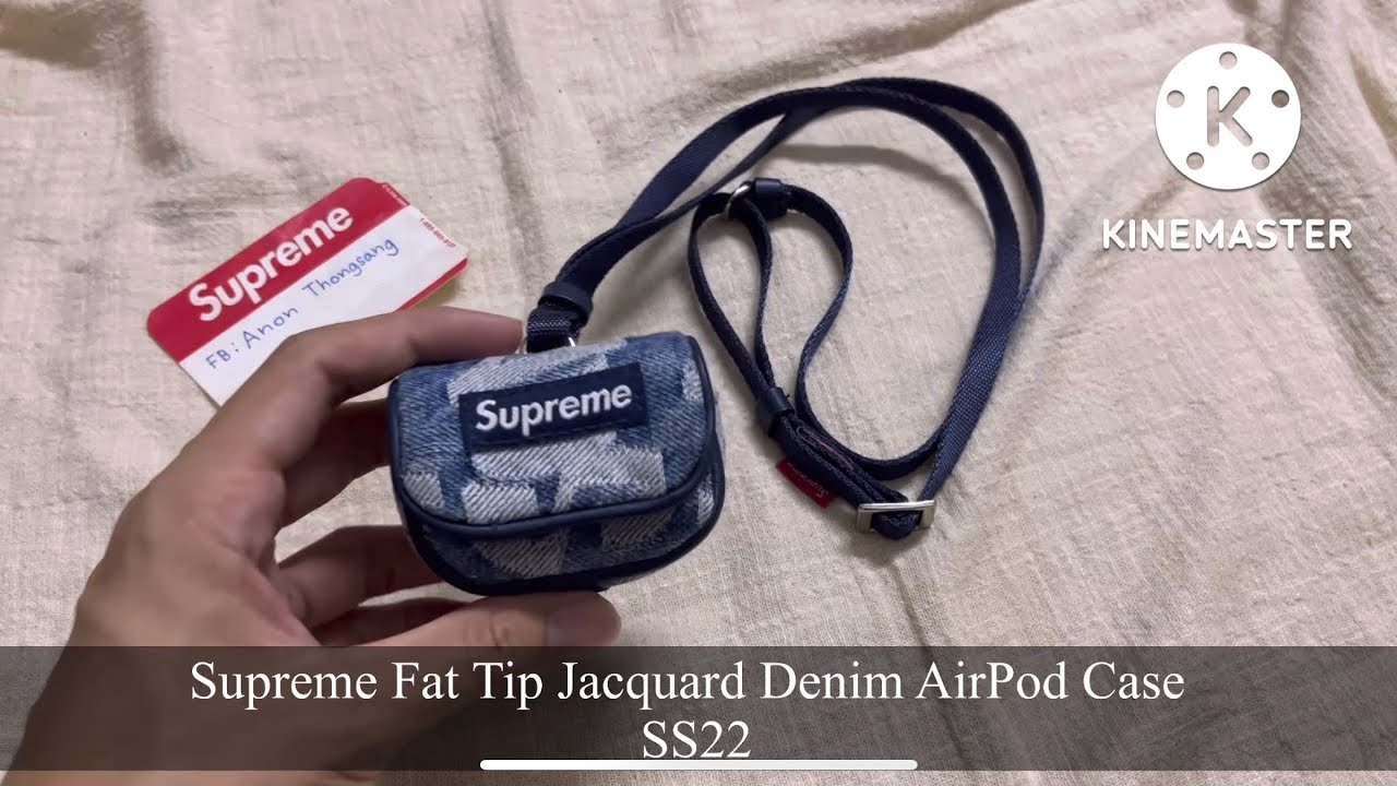 Supreme Fat Tip Jacquard Denim AirPod Case SS22 [review] 