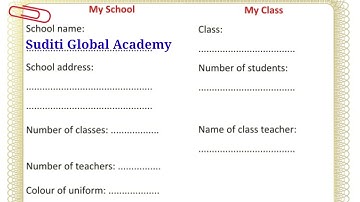 EVS Class-1 Chapter-5 (Topic-My $chool) Let