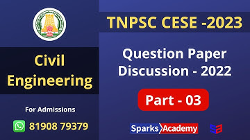 TNPSC CESE Question Paper Discussion Series Part-3:Civil Engineering I Admissions Open for TRB&TNPSC