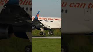 Sunset Jet2 Boeing 757 Landing At Manchester Airport