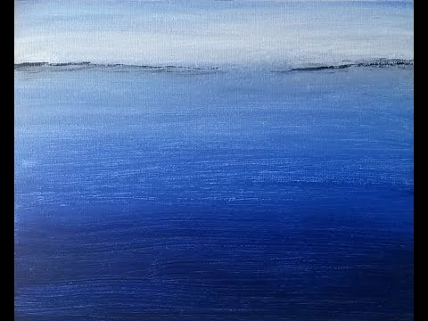 Blue Ocean. Learn to Paint an Acrylic Seascape Abstract. 