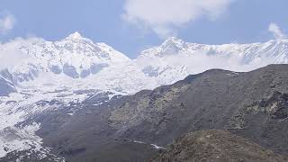 Panoramic 360-Degree View From Dhaulagiri Icefall Viewpoint On Annapurna Circuit Trek In Nepal