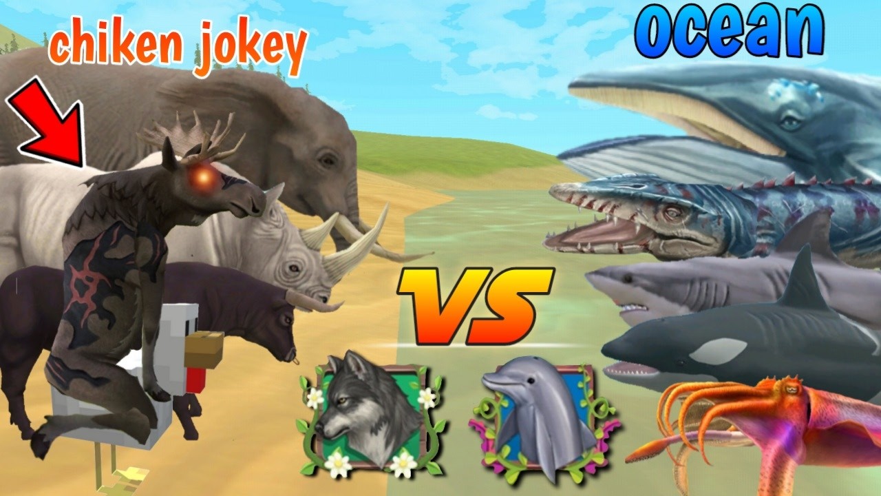 Wildcraft Wild World VS Ocean world all bosses who is strong for defeat all ocean bosess 😳😮