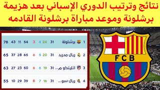 جدول ترتيب الدوري الإسباني بعد هزيمة برشلونة اليوم نتائج الدوري الإسباني اليوم