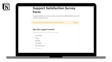 Support Satisfaction Survey Form | How to track support satisfaction survey in a form in @Notion