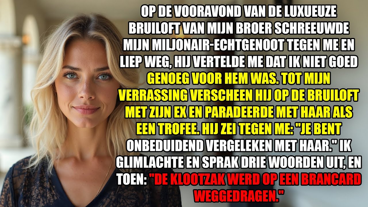 Op de luxe bruiloft van mijn broer kwam mijn miljonair echtgenoot met zijn ex, ik leerde hem