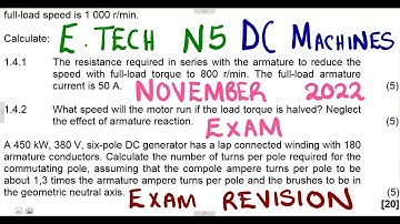 Electrotechnics N5 DC Machines November 2022 @mathszoneafricanmotives  @mathwithlightone