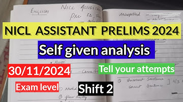 My NICL ASSISTANT Self given analysis 2024😥