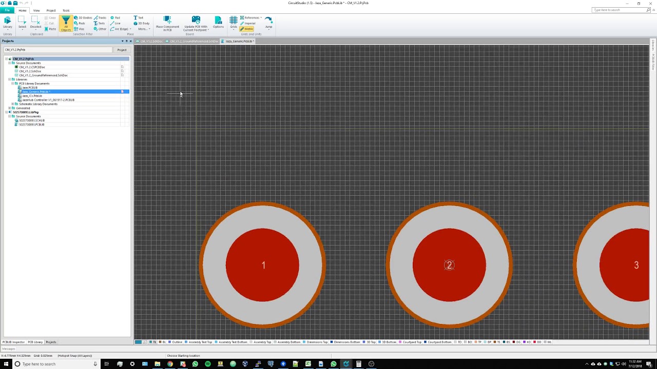 CircuitStudio not snapping to linear guides