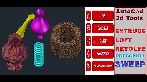 AutoCAD 3D Commands EXTRUDE LOFT REVOLVE SWEEP for beginners Most Useful commands in Hindi