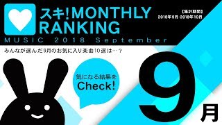 BEMANI Fan Site MUSIC 2018 September スキ! MONTHLY RANKING