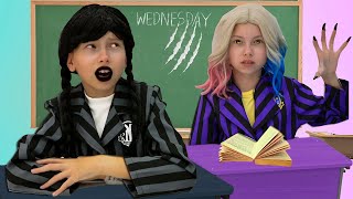 wednesday addams and enid shows a good example of behavior friendship at school