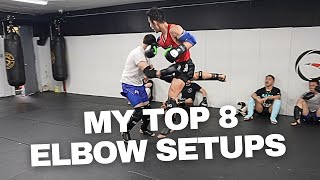 8 Muay Thai Elbow Setups (real time sparring)