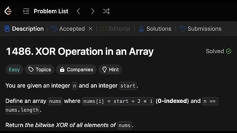 XOR Operation in an Array | Simple solution | LeetCode 1486 | Golang | XOR
