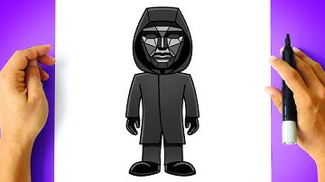 How to DRAW SQUID GAME FRONT MAN - step by step