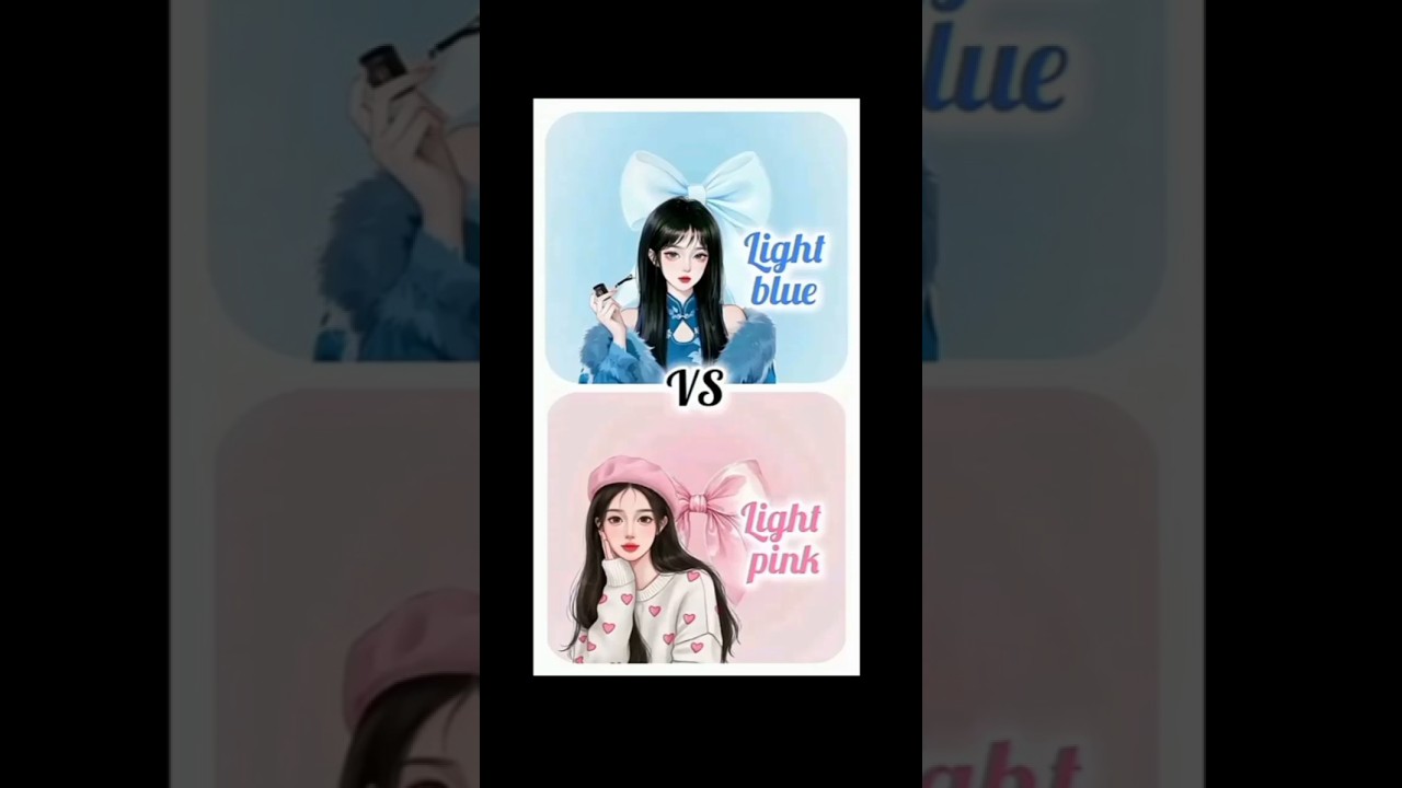 light blue 💙 Vs light pink colour challenge 