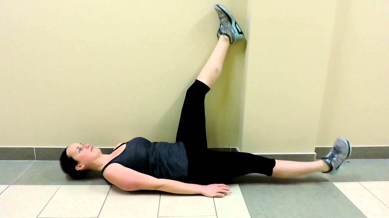 Wall Hamstring Stretching - YouTube