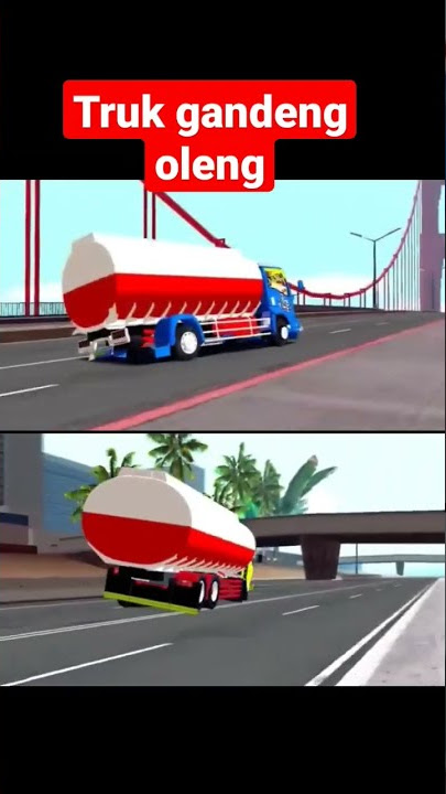 truk gandeng oleng.beraksi LG antara truk tangki kuning dan biru adu oleng #shorts #truck #trukoleng