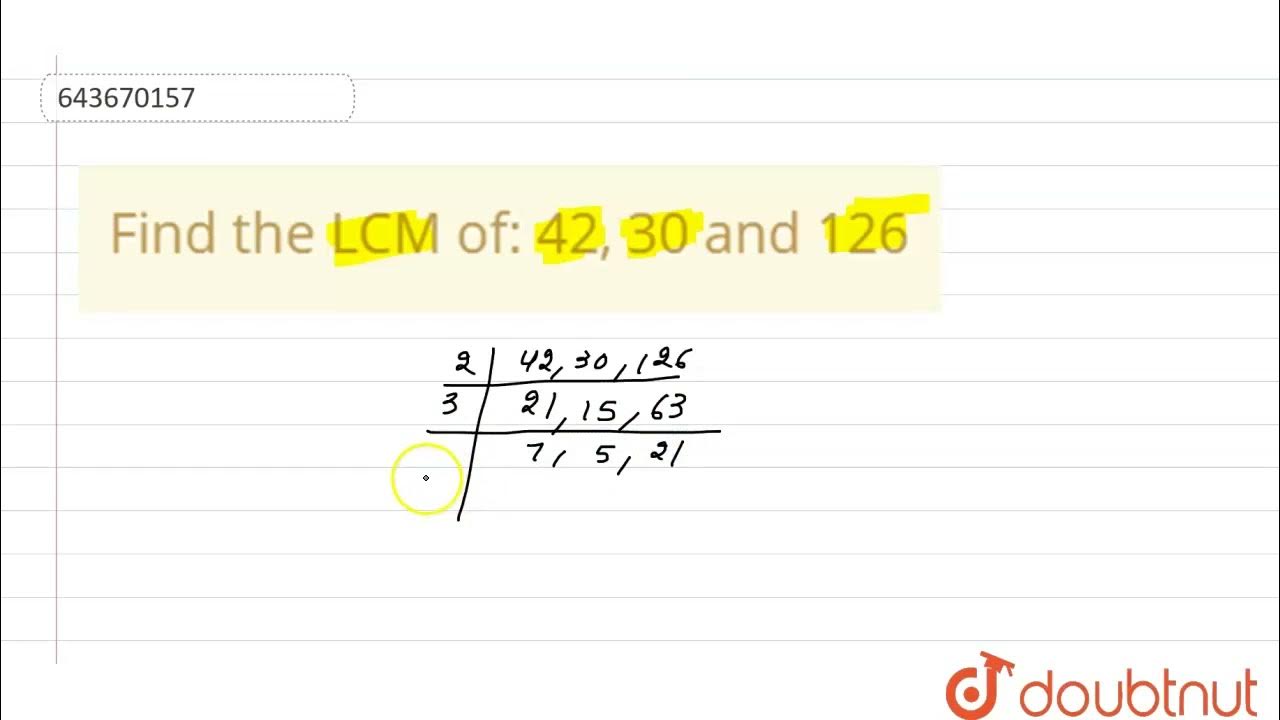 Find the LCM of: 42, 30 and 126 | 6 | PLAYING WITH NUMBERS | MATHS