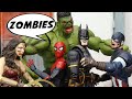 ZOMBIE AVENGERS Attack Spider Man and Justice League | Figure Stopmotion