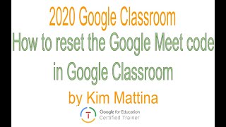 How to reset the Google Meet code in Google Classroom