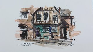Pen and Wash in Burford, Cotswolds