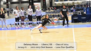 Delaney Moon #1 Libero Volleyball Highlights Lone Star Part 3