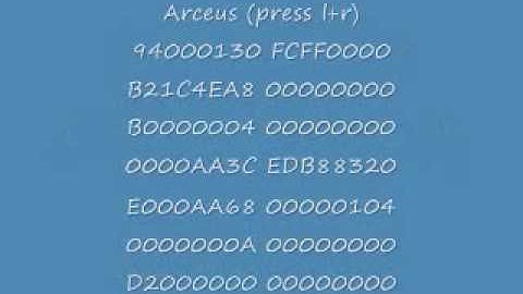 Pokemon Diamond action replay cheats