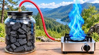 How I made free gas all year round from charcoal 😱 Free energy at home!
