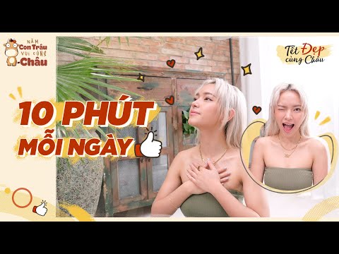Vlog Tết #1: BÀI TẬP THON GỌN MẶT - đánh bay nọng cằm đón Tết | Châu Bùi Official