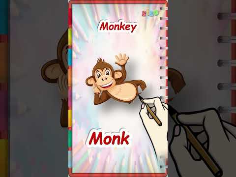 تعلم كلمة Monkey للأطفال القرد بالإنجليزية بطريقة ممتعة وسهلة جد ا
